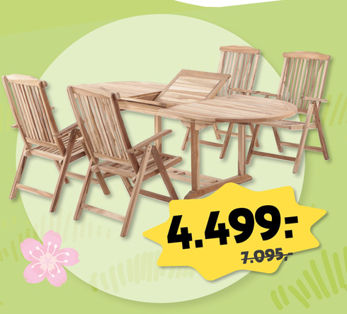 Malaga Teak Havemøbelsæt